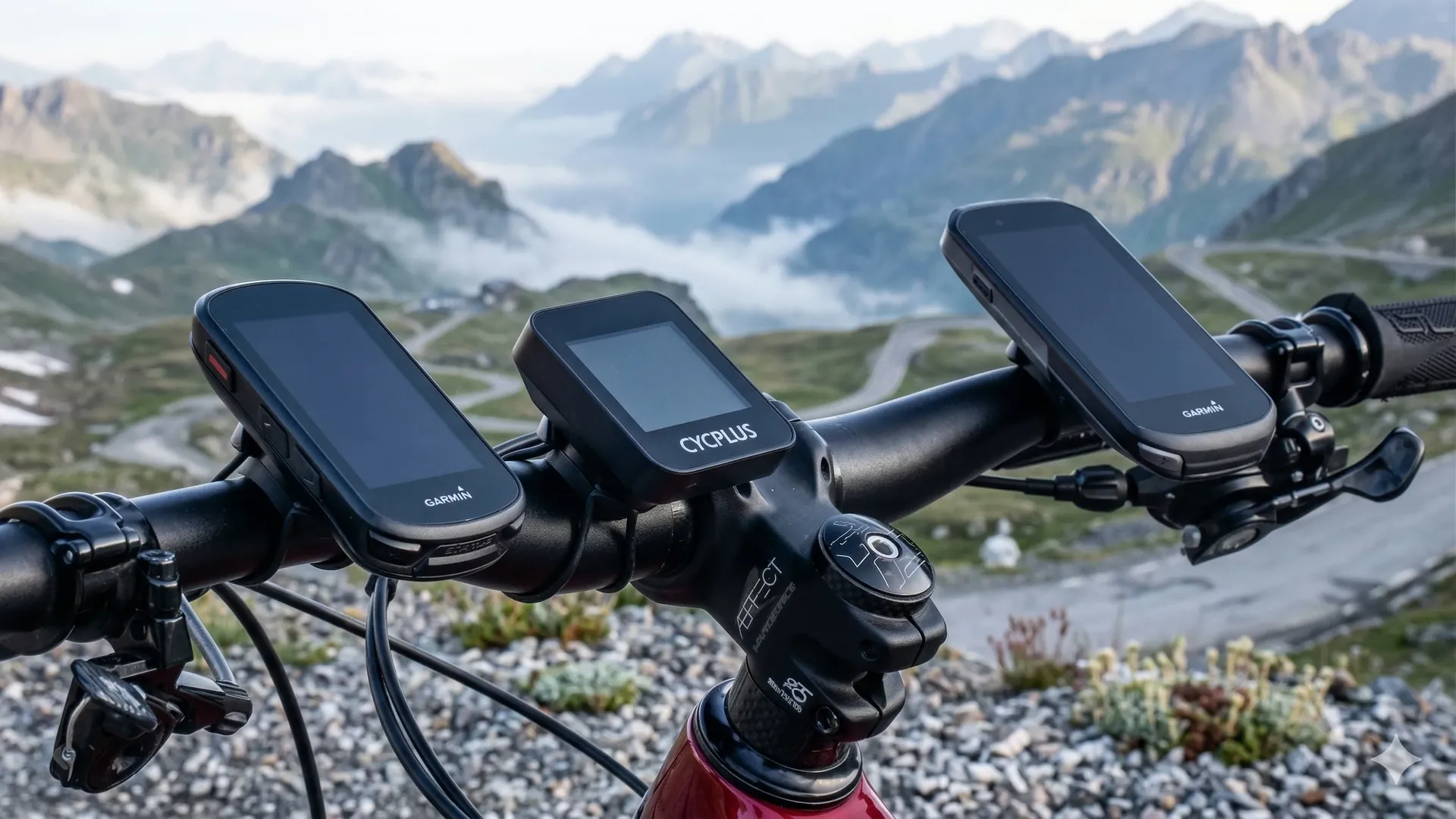 Compteur GPS Garmin Edge monté sur un vélo de route